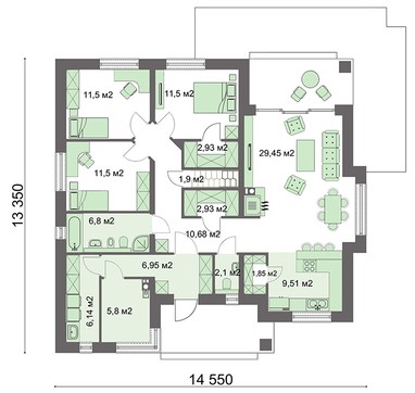 Visualization gallery - Modern residential cottage with an attic