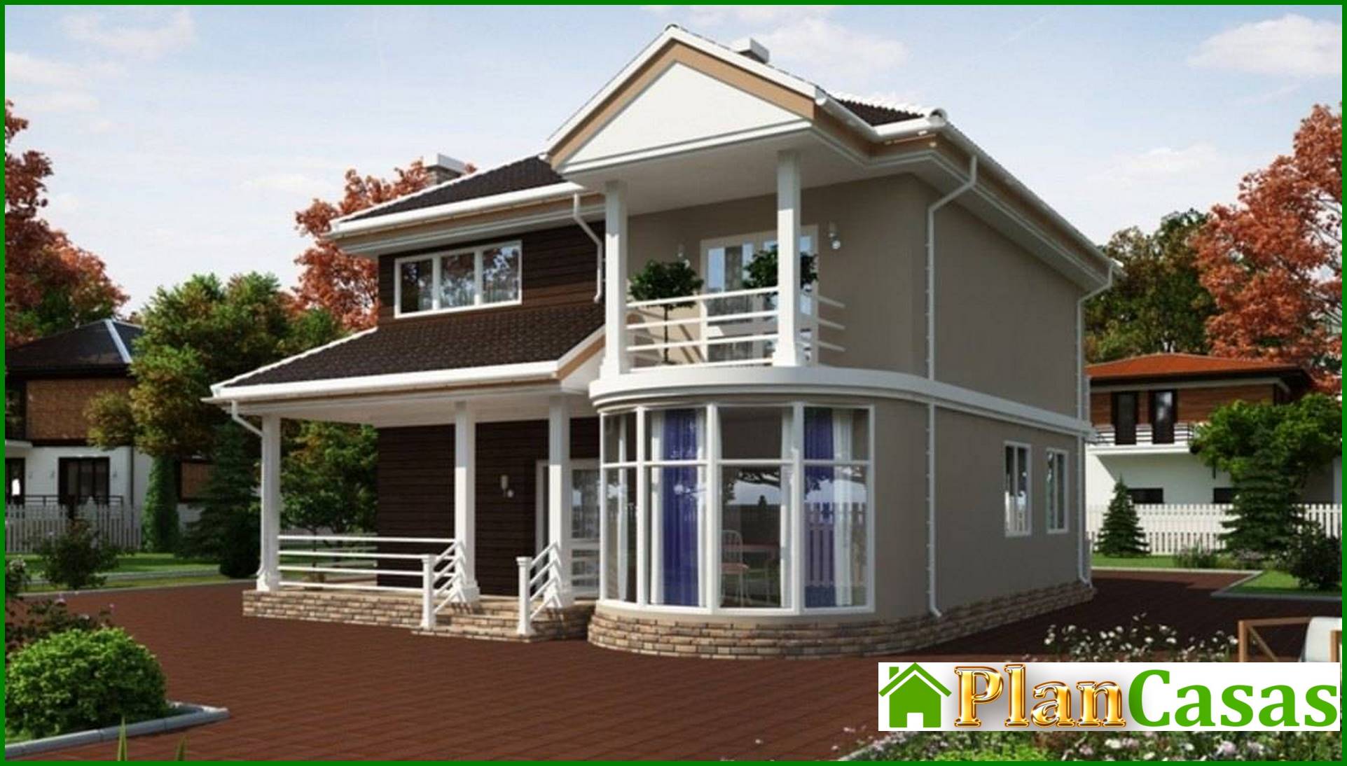 Stylish unusual two-story mansion house plan