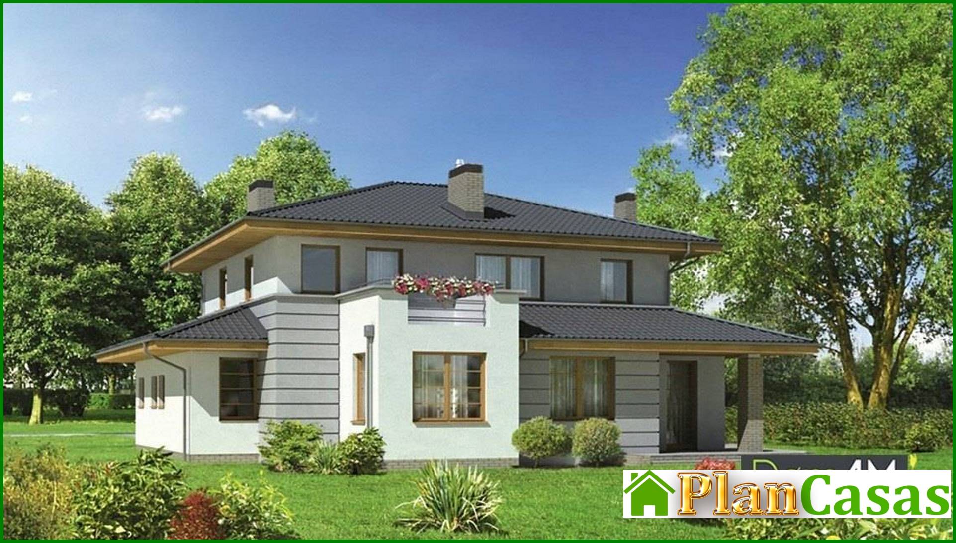 Interesting cottage with a garage for 2 cars house plan