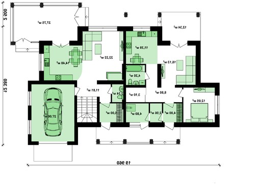 Visualization gallery - A project of a comfortable country cottage with a garage for two families
