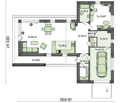 Visualization gallery - Original T-shaped house in a modern style