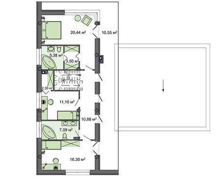 Visualization gallery - Original T-shaped house in a modern style