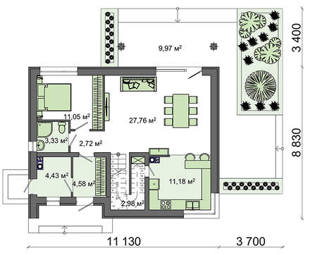 Visualization gallery - Compact two-story cottage project