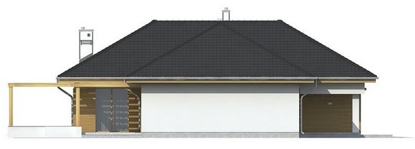 Visualization gallery - The project of a one-story cottage with a frontal garage for two cars