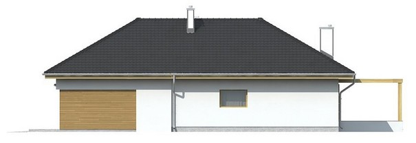 Visualization gallery - The project of a one-story cottage with a frontal garage for two cars