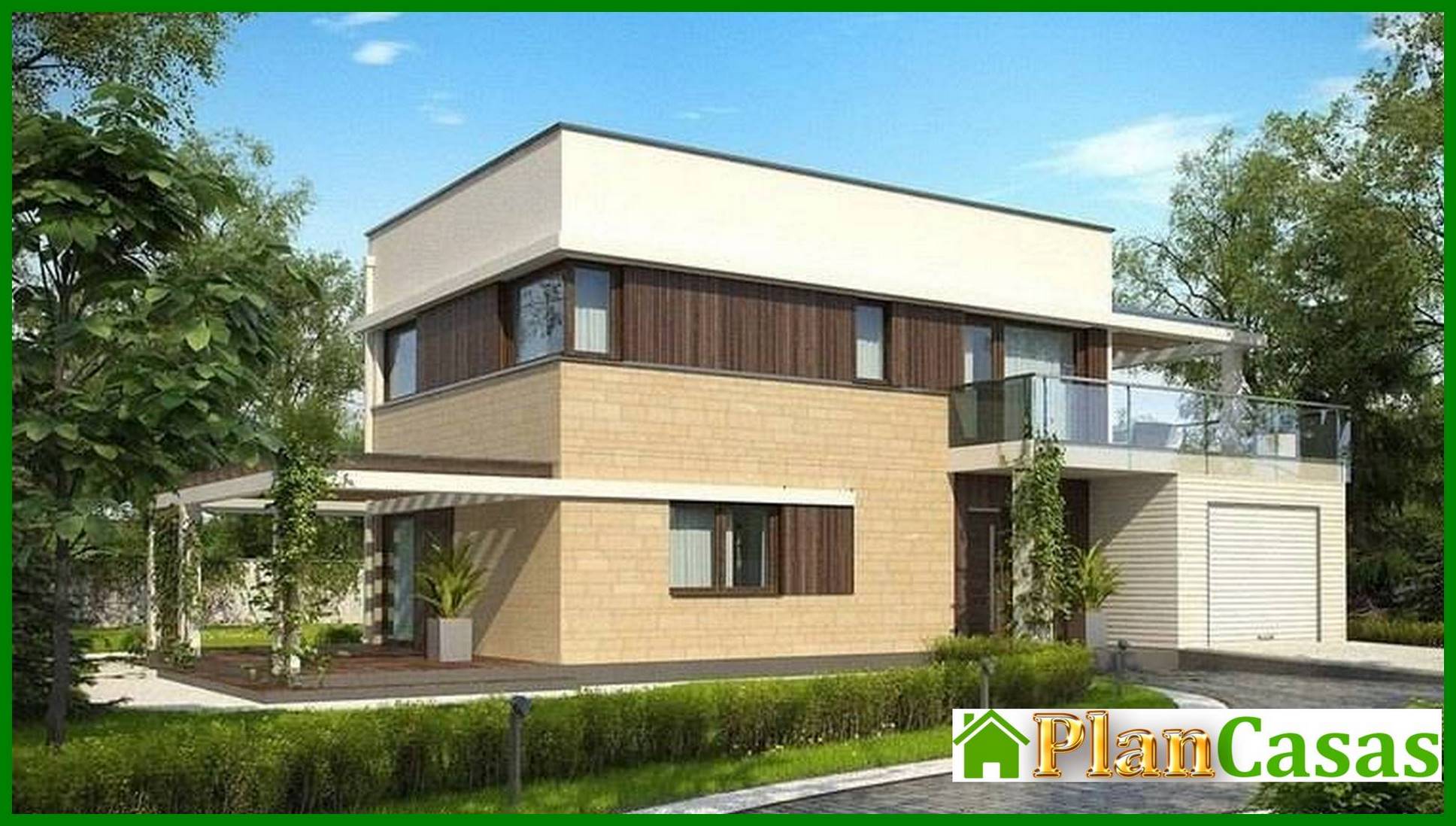 Project of a modern two-story cottage with a summer terrace house plan