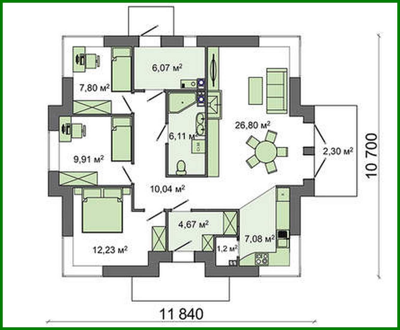 Visualization gallery - Compact residential project with a spacious living room