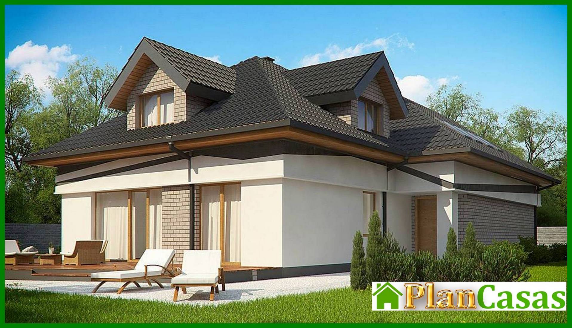 Comfortable European-style attic house house plan