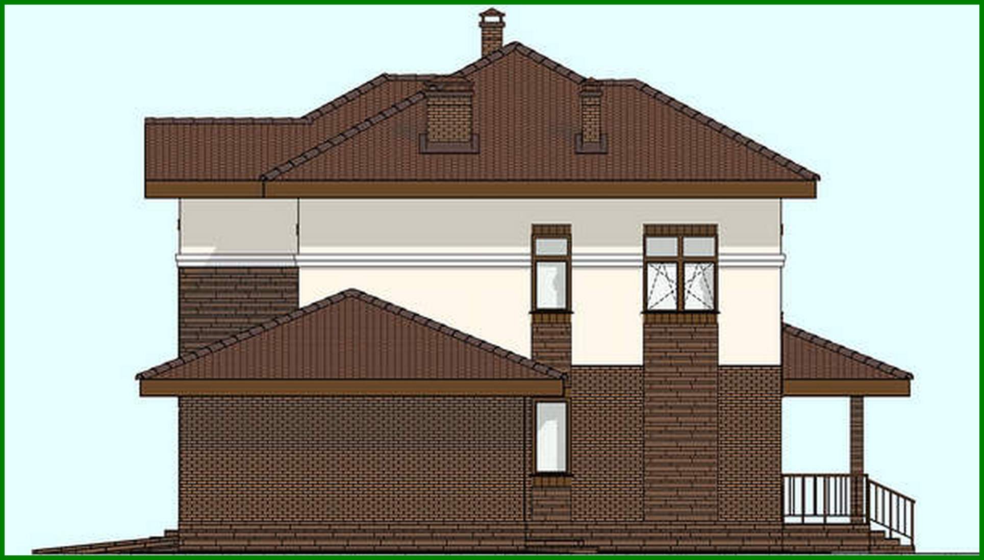 Visualization gallery - Project of the original two-story house with bay windows