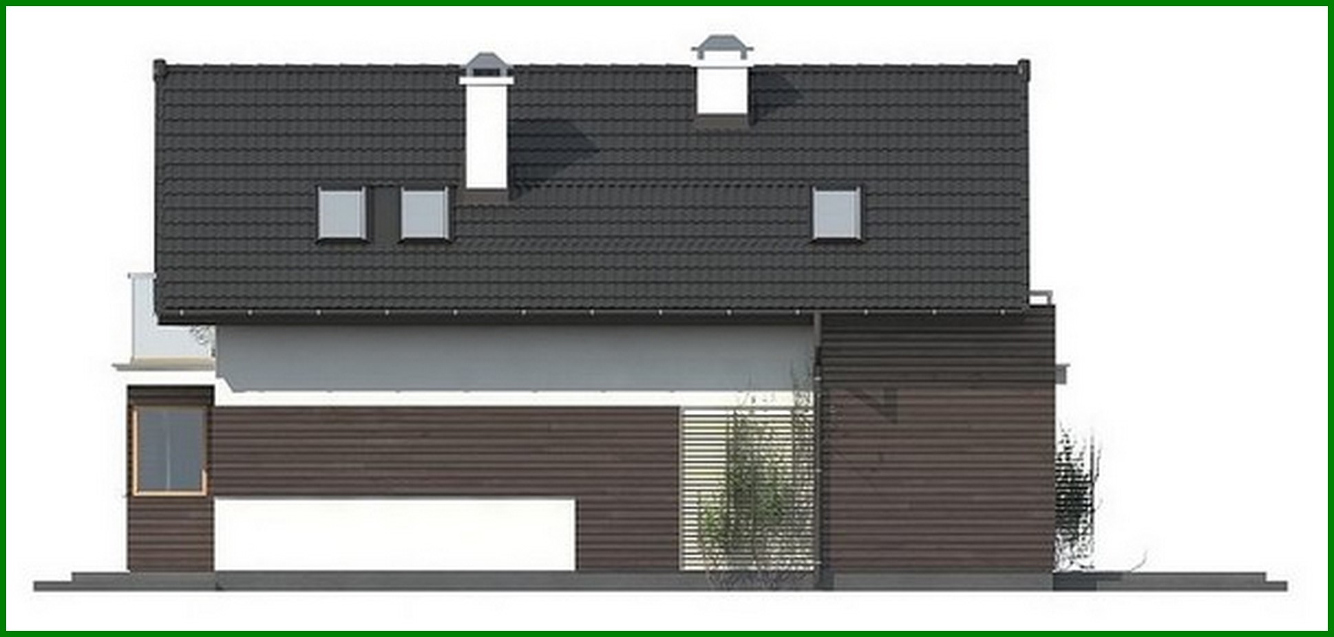 Visualization gallery - Project of a house with an attic for a narrow plot