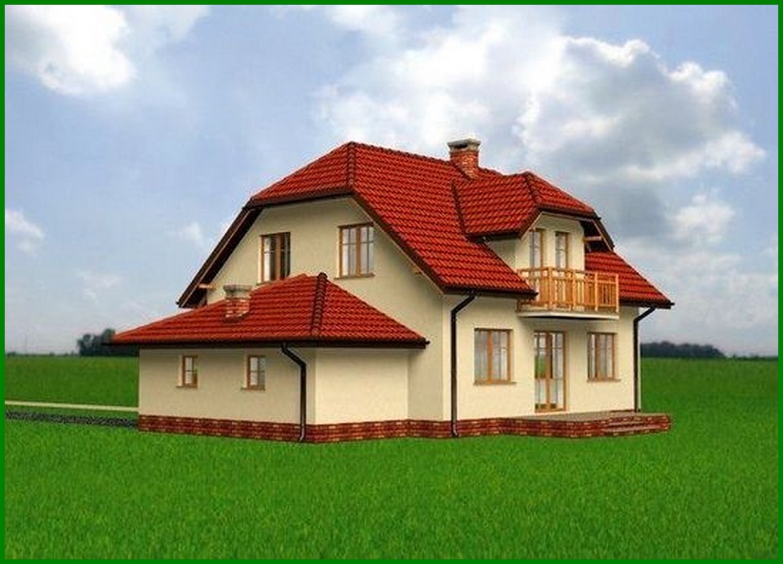 Visualization gallery - A project of a beautiful country house with an area of ​​200 m²