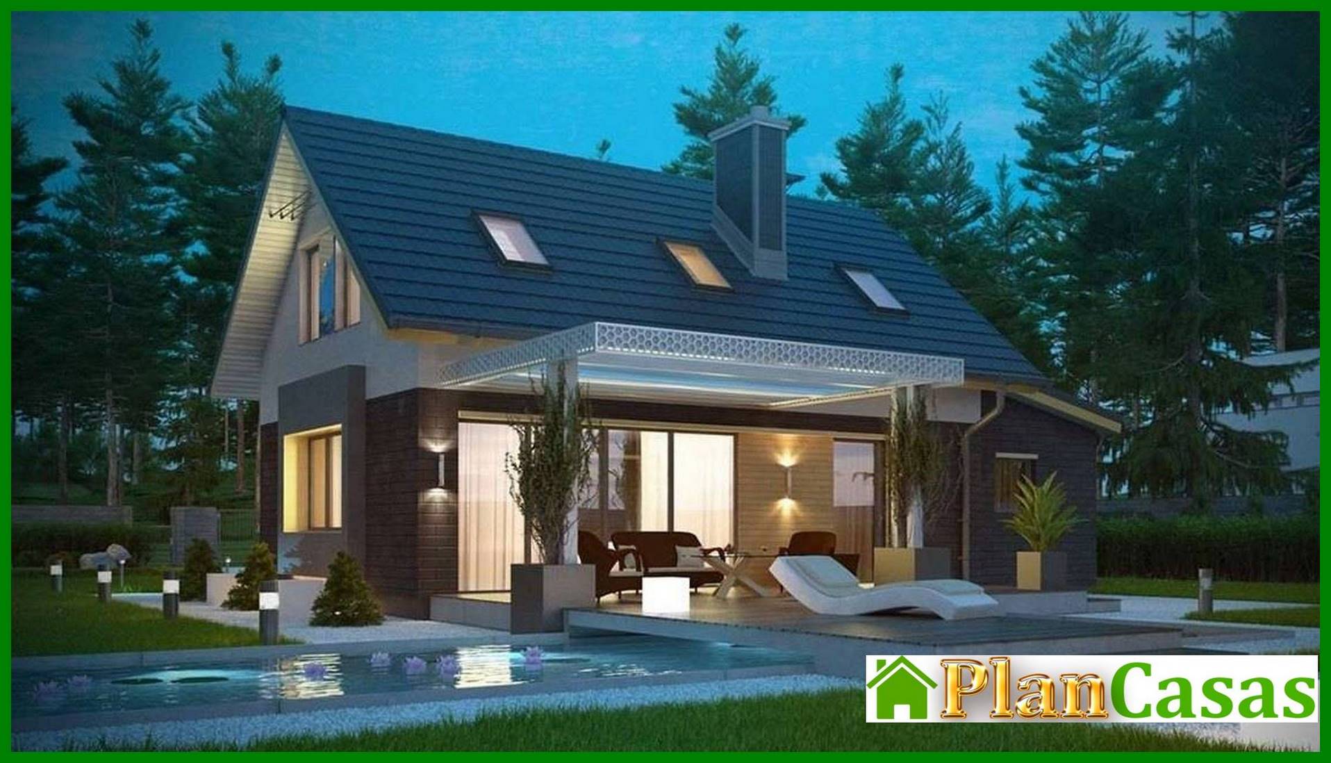 Visualization gallery - A project of a small neat cottage with a garage and an attic