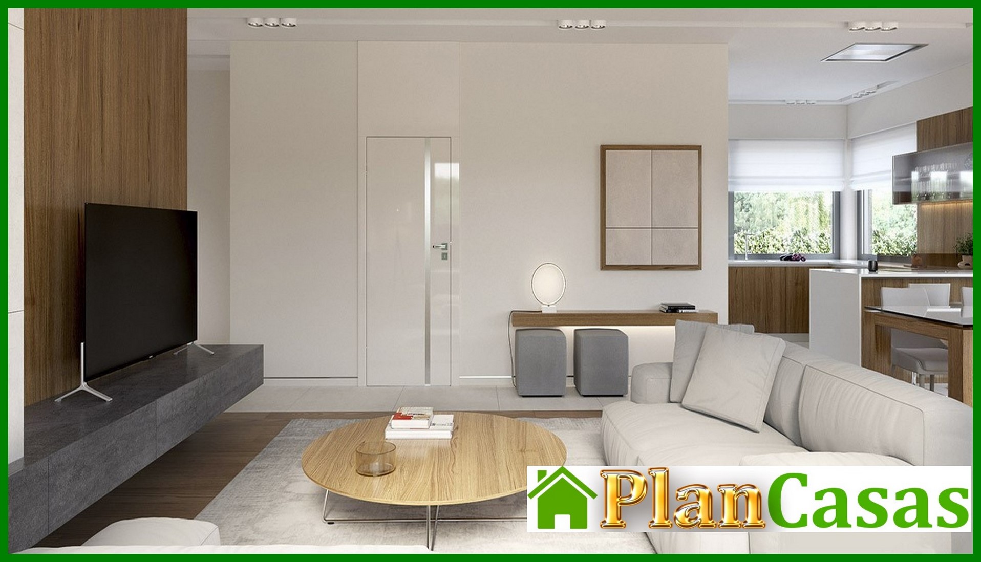 Visualization gallery - Modern one-story mansion with a garage for two cars