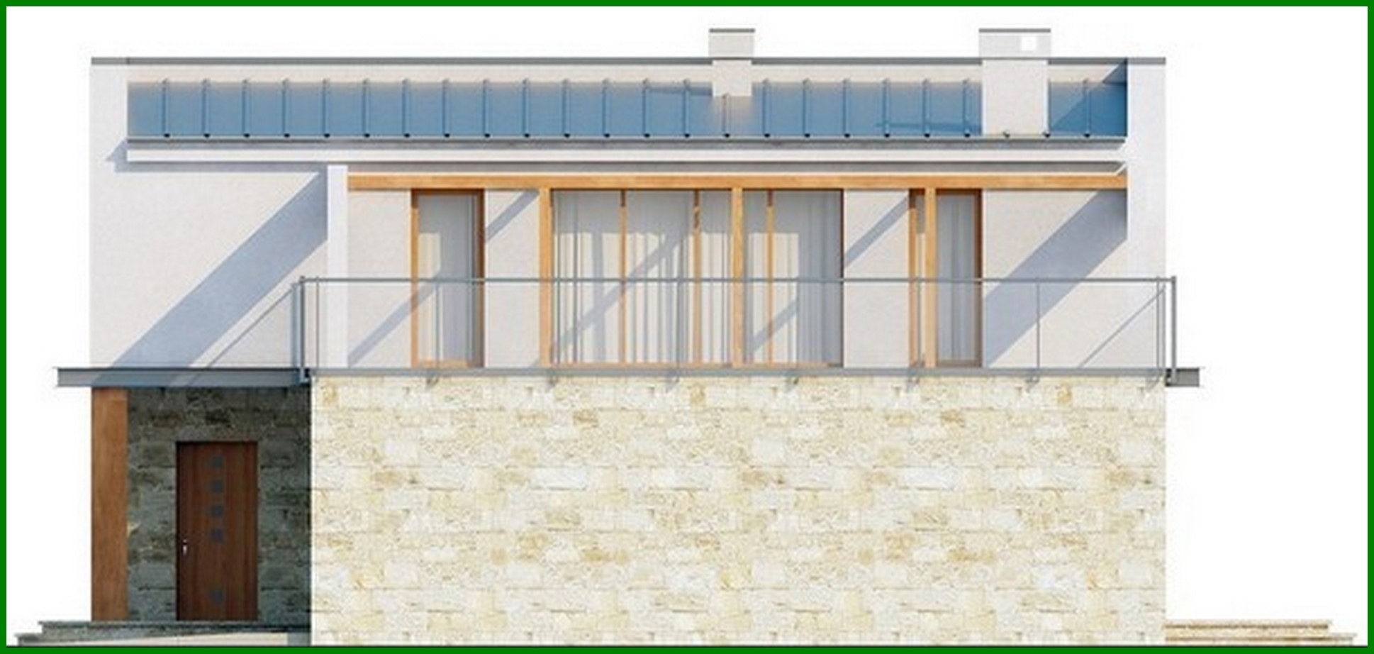 Visualization gallery - Project of a two-storey modern cottage with a terrace and a garage