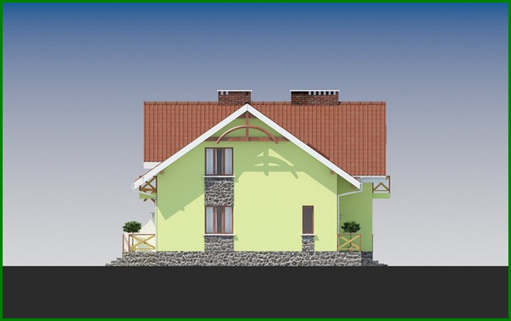 Visualization gallery - Exquisite stylish 1.5-story cottage