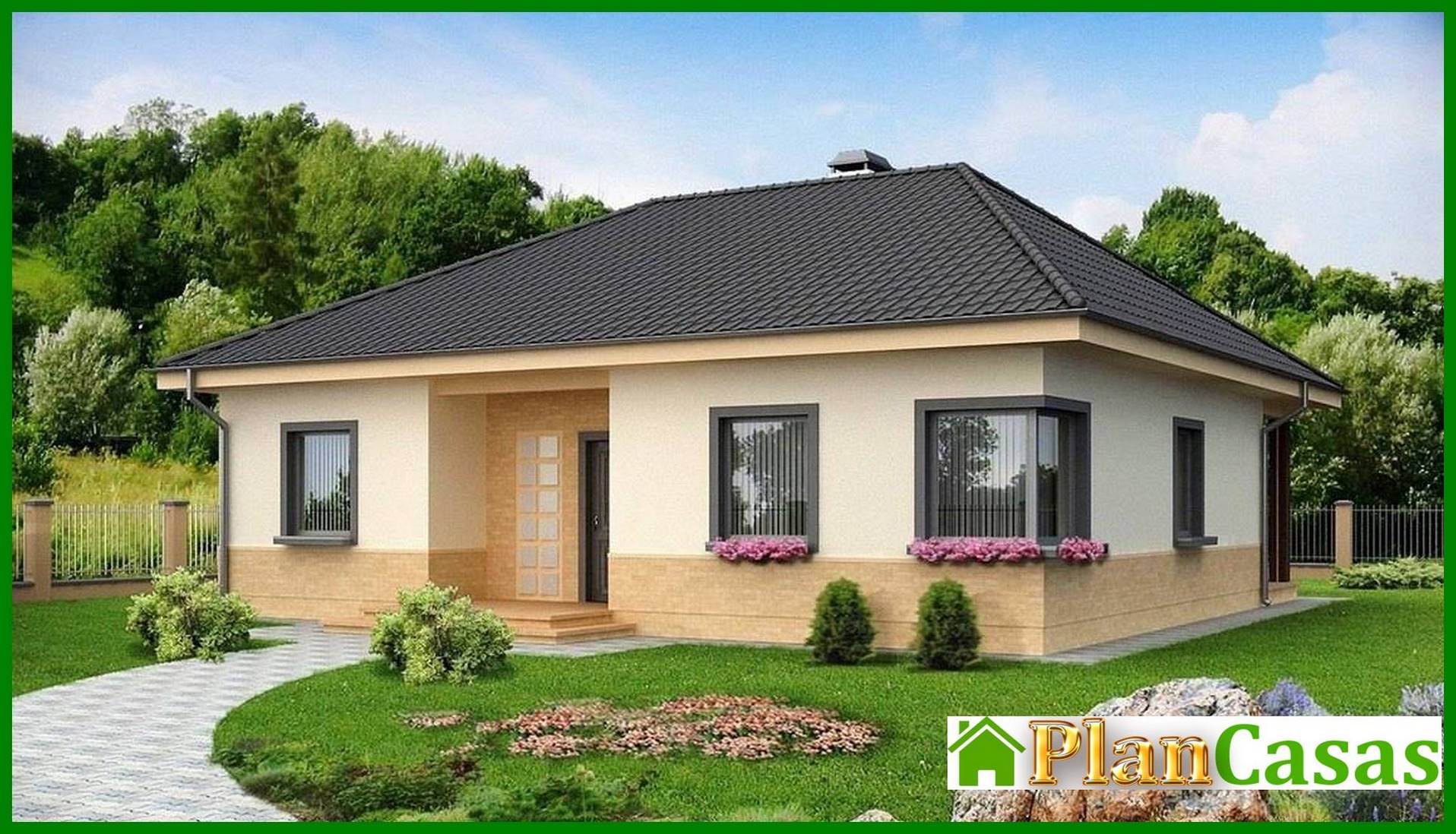 Visualization gallery - House project with a corner window in the kitchen