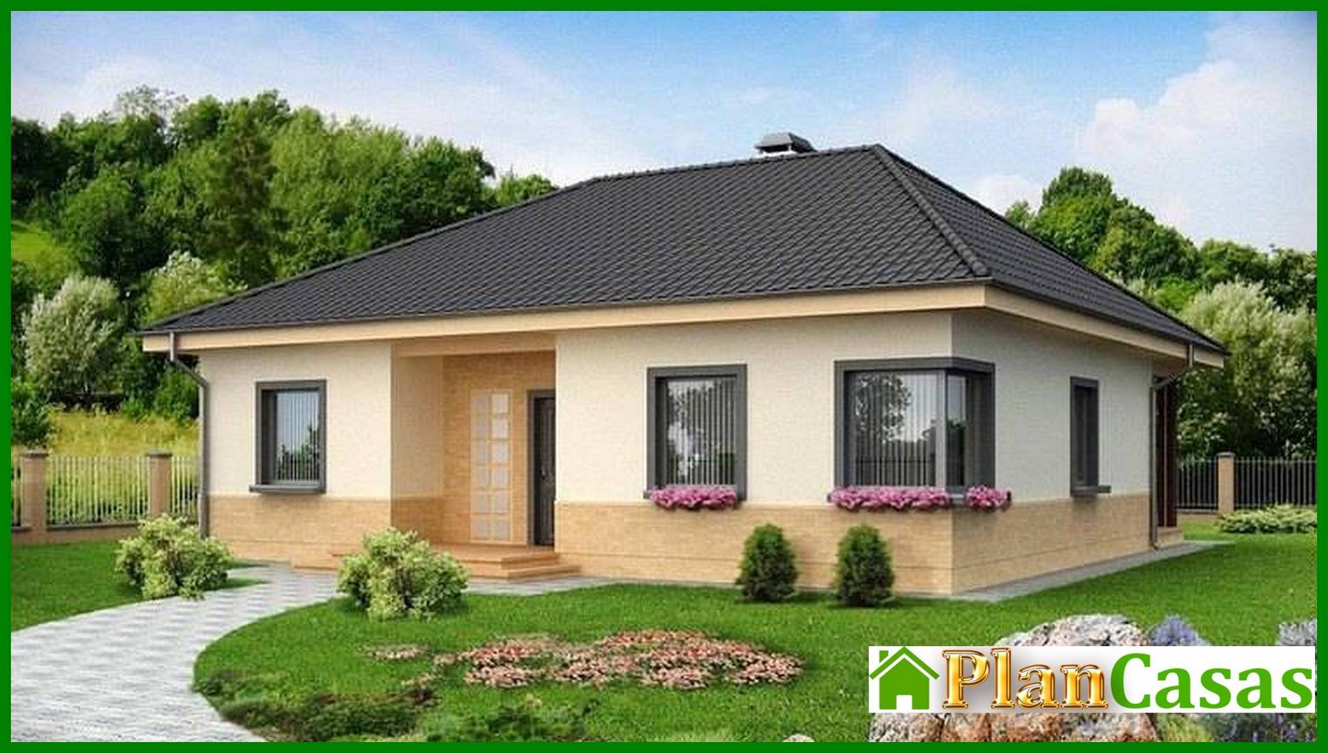 Visualization gallery - House project with a corner window in the kitchen