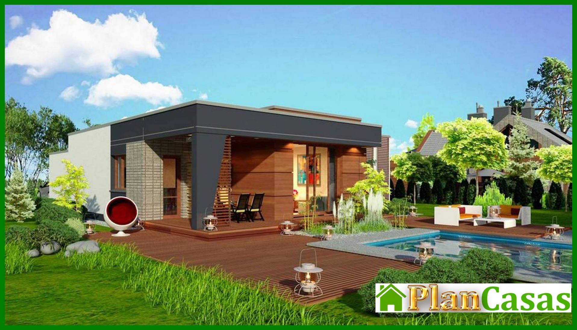 Visualization gallery - One-story apartment building with a spacious living room