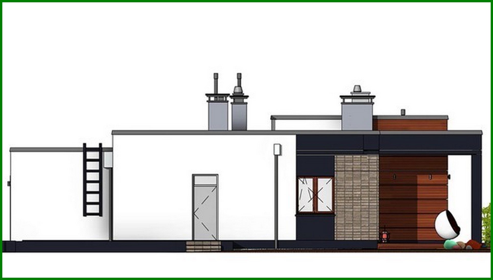 Visualization gallery - One-story apartment building with a spacious living room