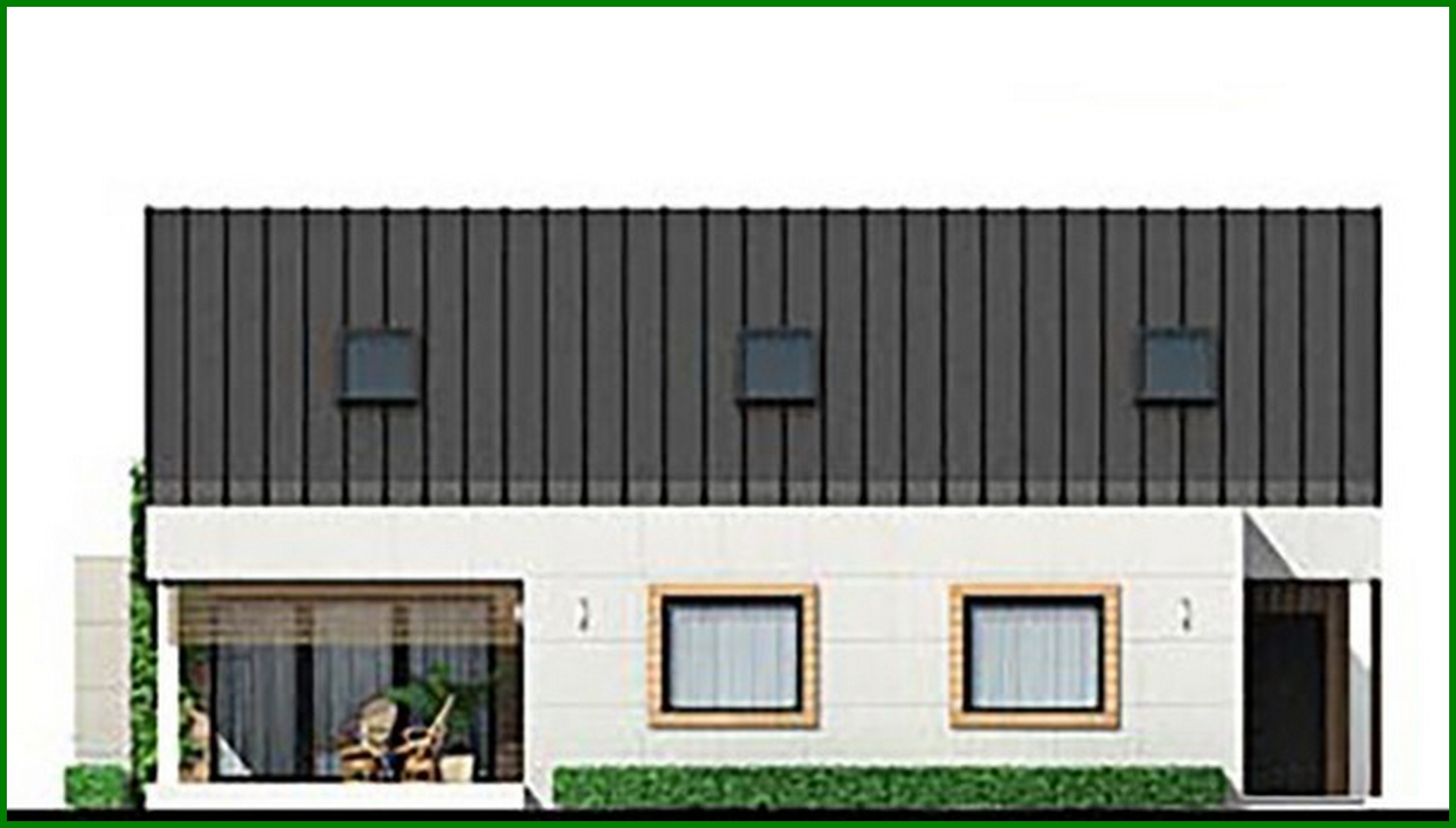 Visualization gallery - Scheme of an attractive residential building with a garage for two cars