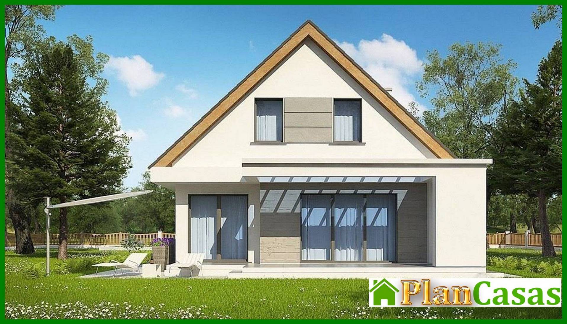 Modern project of a house with an attic for a narrow plot house plan