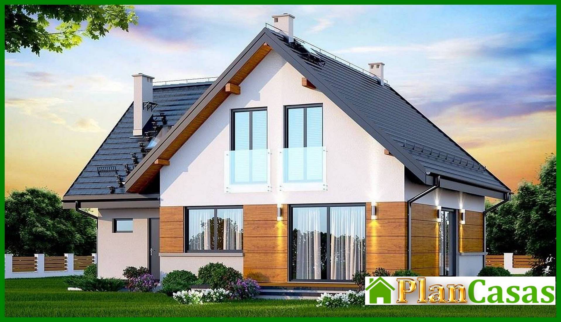 Elegant residential building with cozy balconies house plan