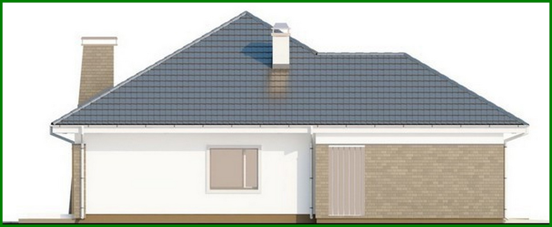 Visualization gallery - One-storey cottage project with a garage and 4 comfortable bedrooms