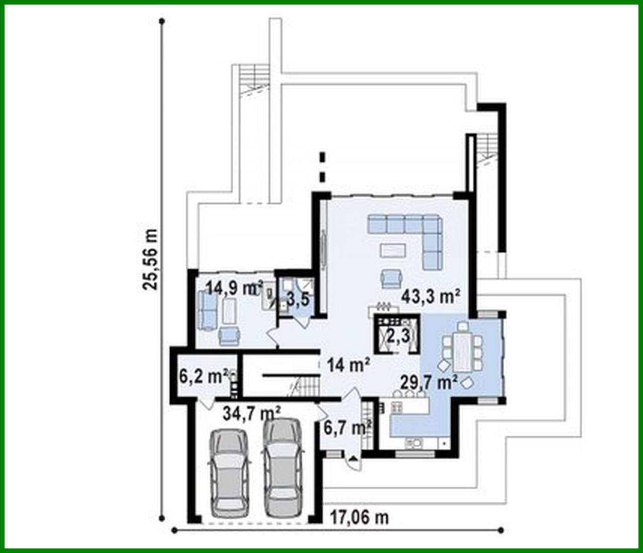 Visualization gallery - Small cottage for a sloping plot