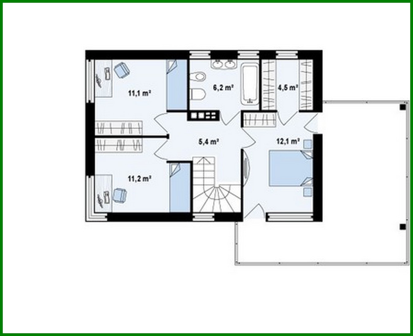 Visualization gallery - Project of a modern house with a frontal living room