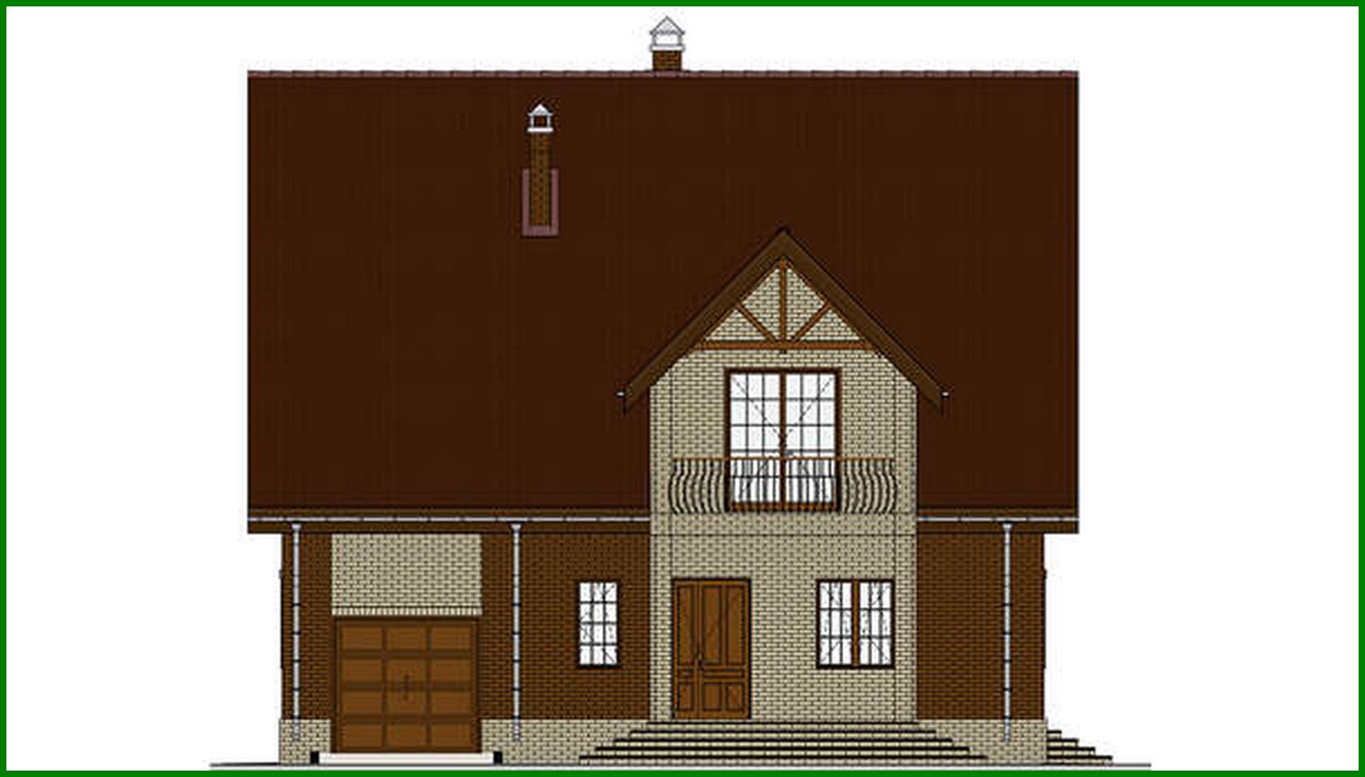 Visualization gallery - Project of a picturesque residential building with chocolate decor