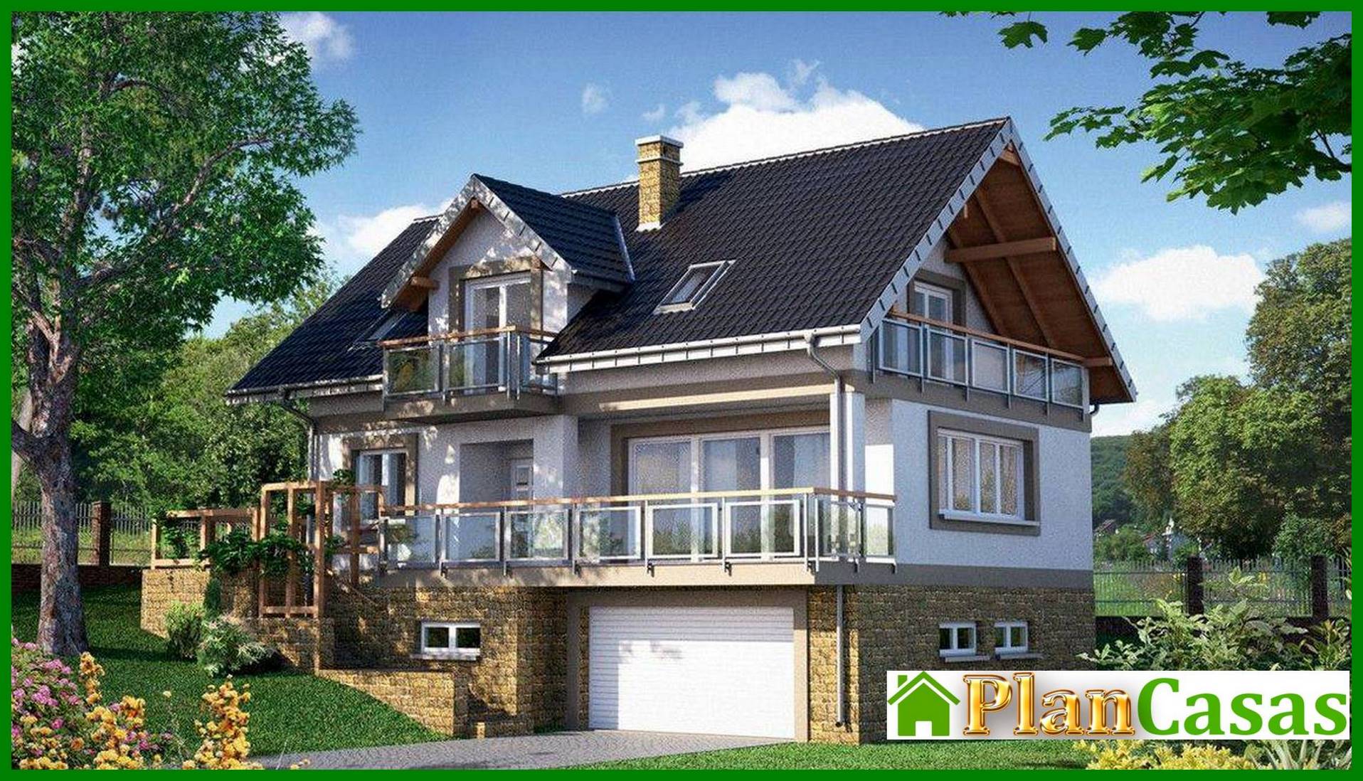 Visualization gallery - House project with a garage for two cars in the basement