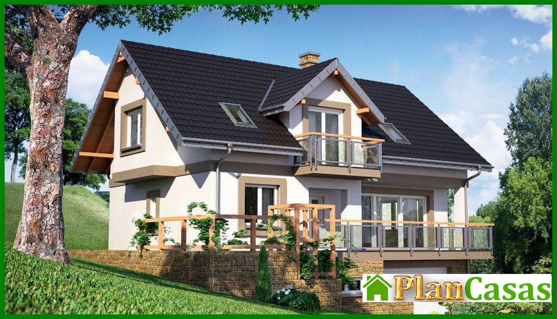 Visualization gallery - House project with a garage for two cars in the basement