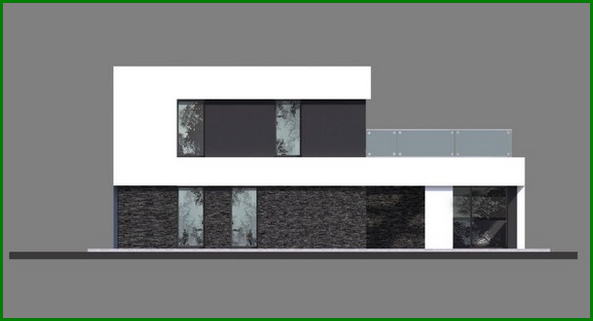 Visualization gallery - Beautiful project of a two-story house in the style of minimalism