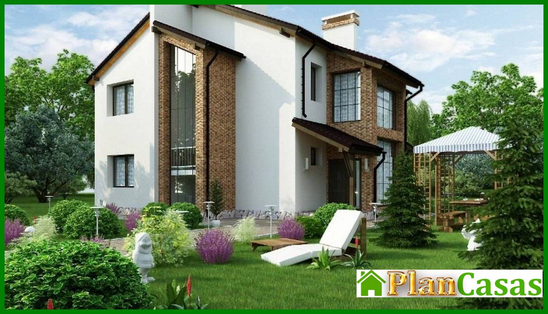 Two-storey bright house with an unusual roof house plan