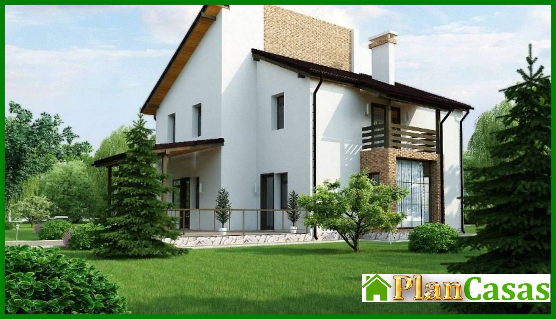 Visualization gallery - Two-storey bright house with an unusual roof