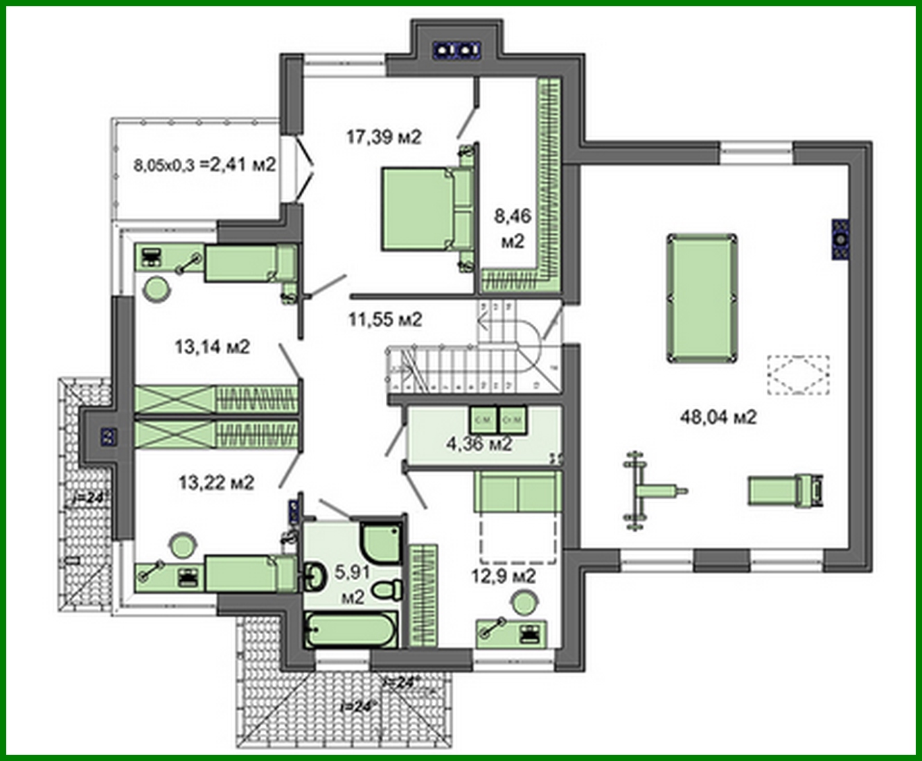 Visualization gallery - Two-story residential building with comfortable private rooms