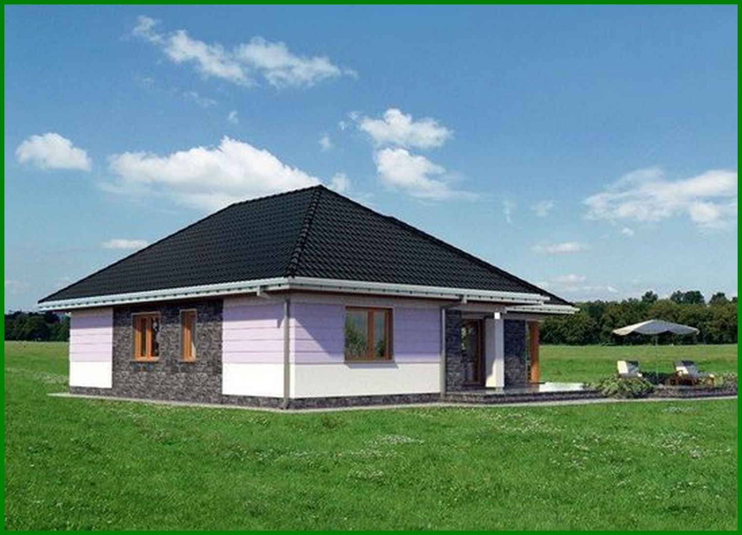 Visualization gallery - One storey T-shaped house