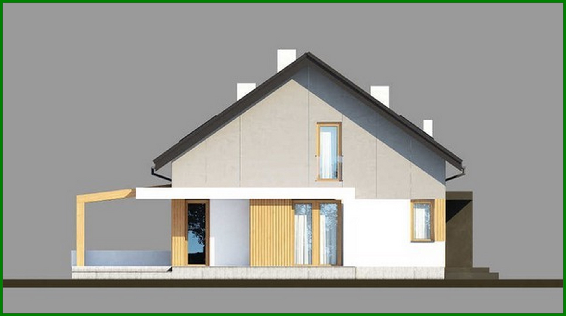 Visualization gallery - A delightful house building with wooden columns