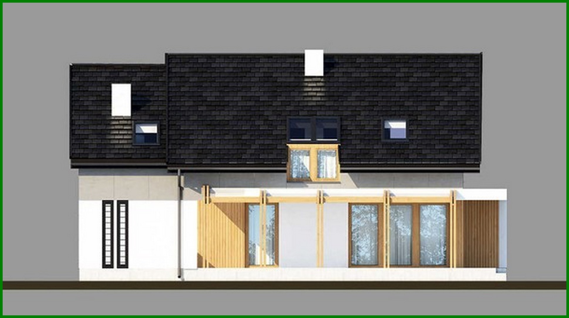 Visualization gallery - A delightful house building with wooden columns