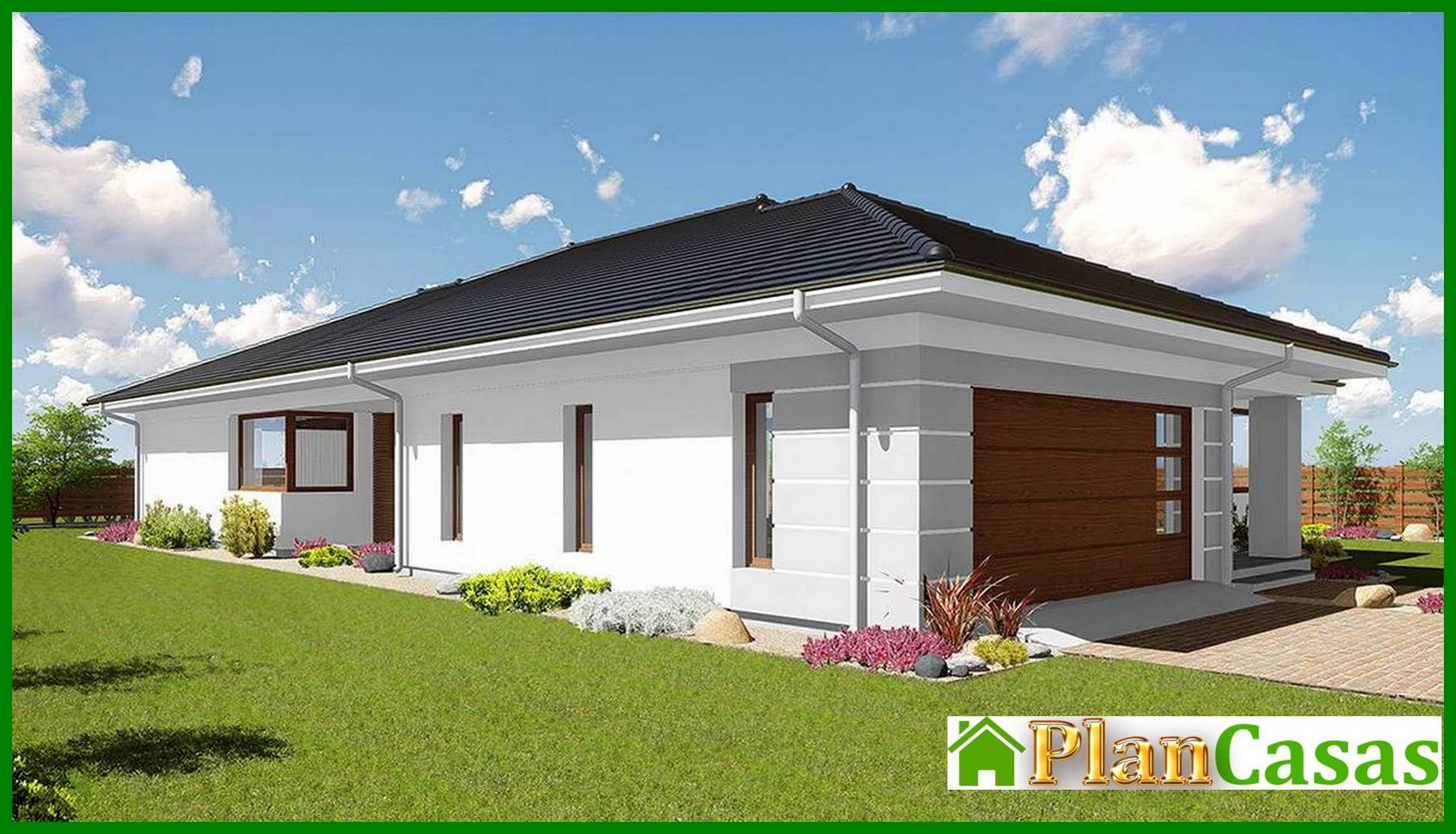 Visualization gallery - Spacious one-story residential building with a living room in the center