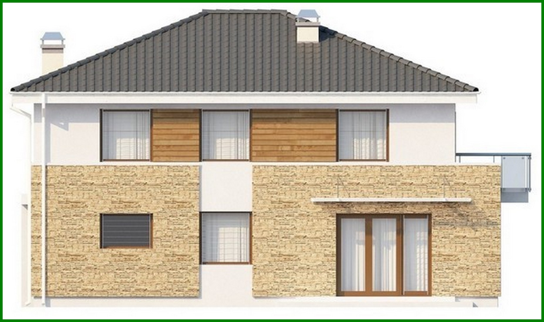 Visualization gallery - The project of a modern two-story cottage