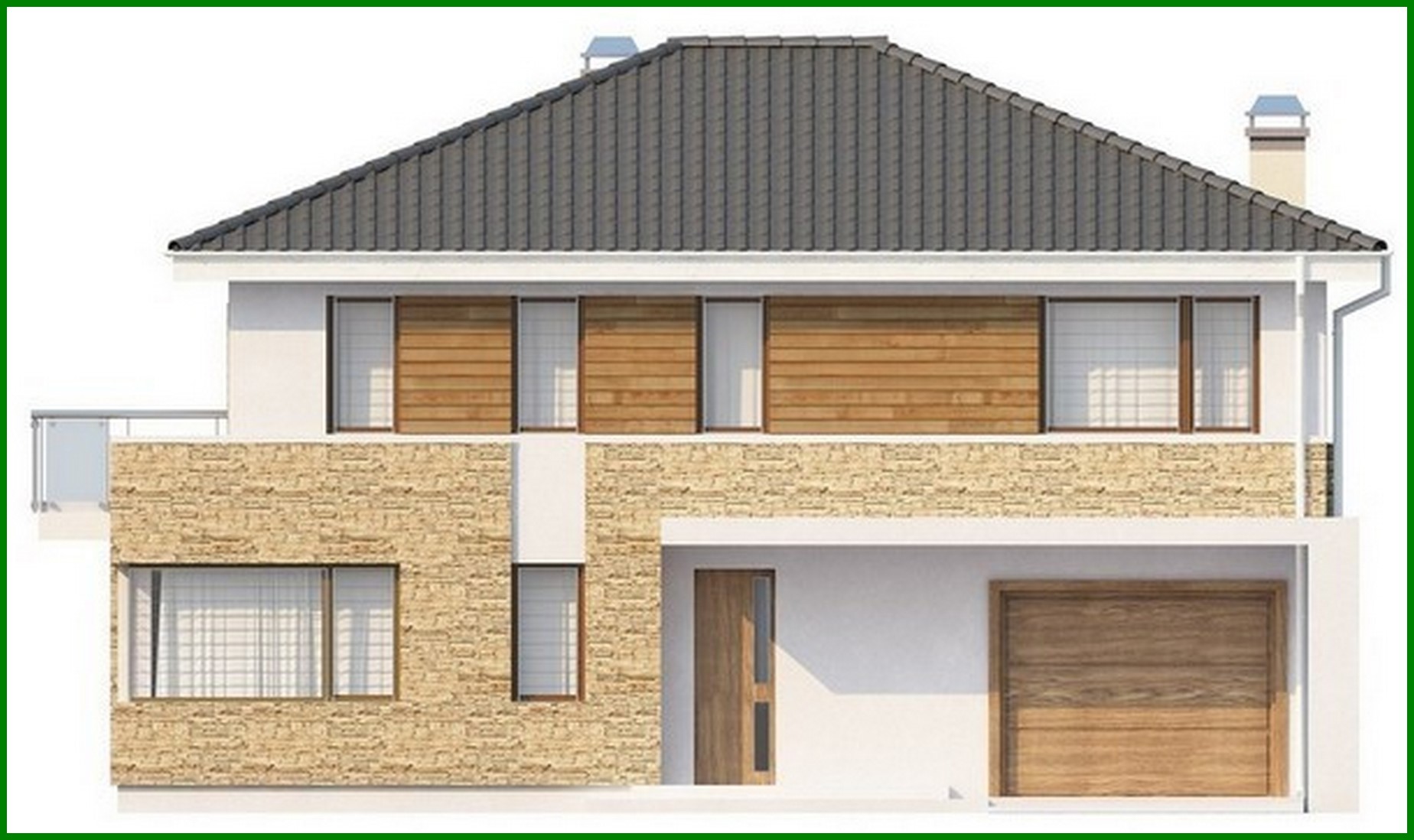 Visualization gallery - The project of a modern two-story cottage