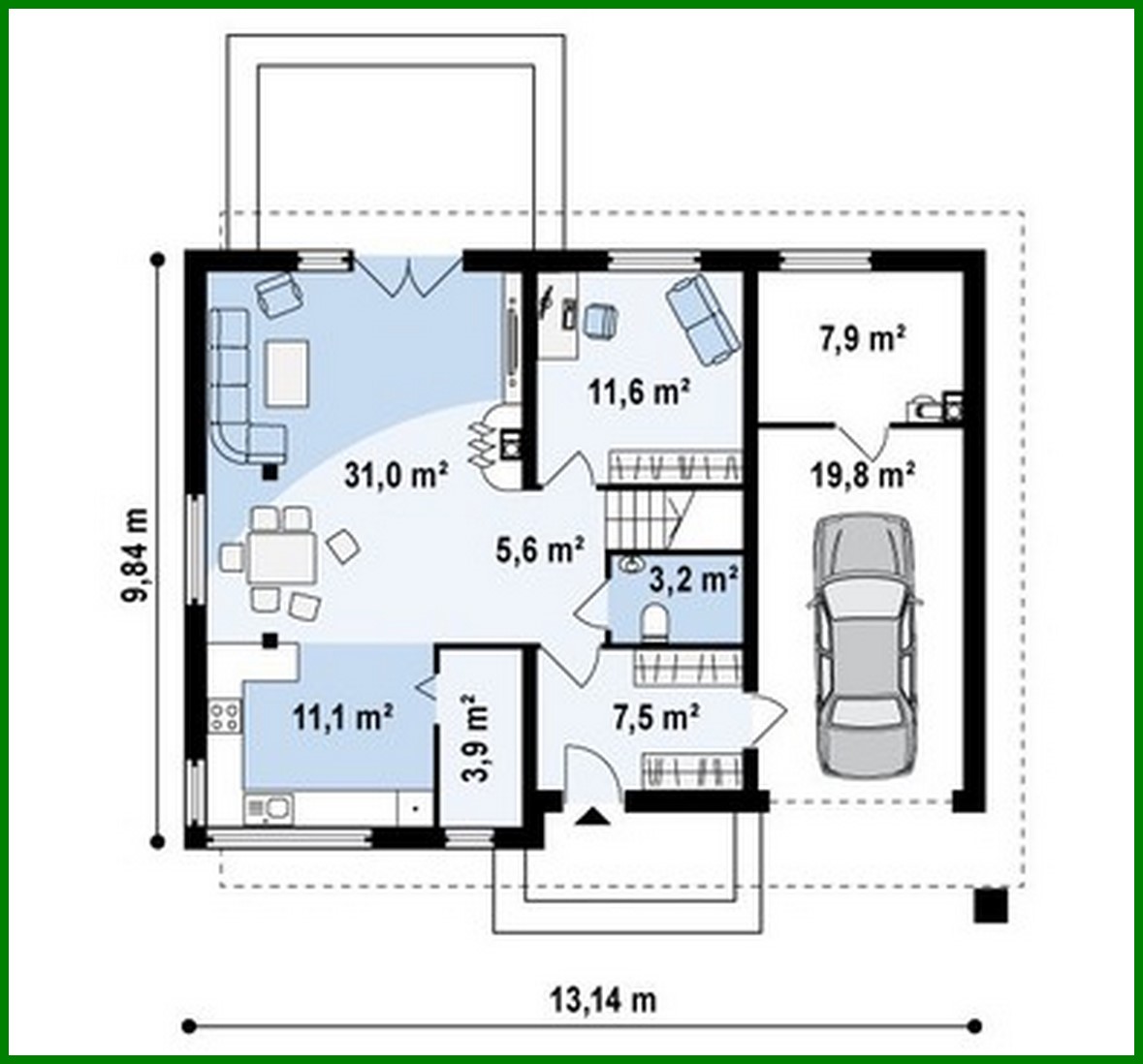 Visualization gallery - The project of a modern two-story cottage