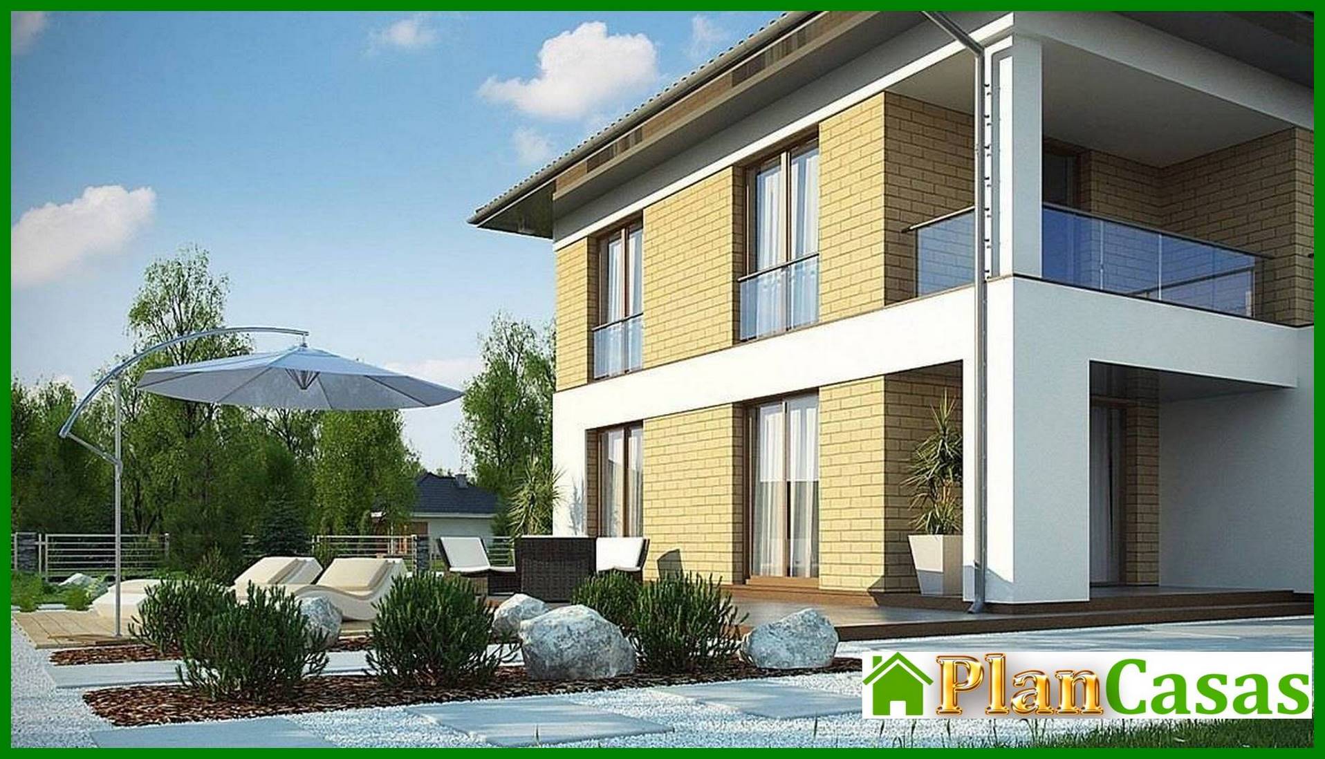 Visualization gallery - Small two-story cottage with an extension garage