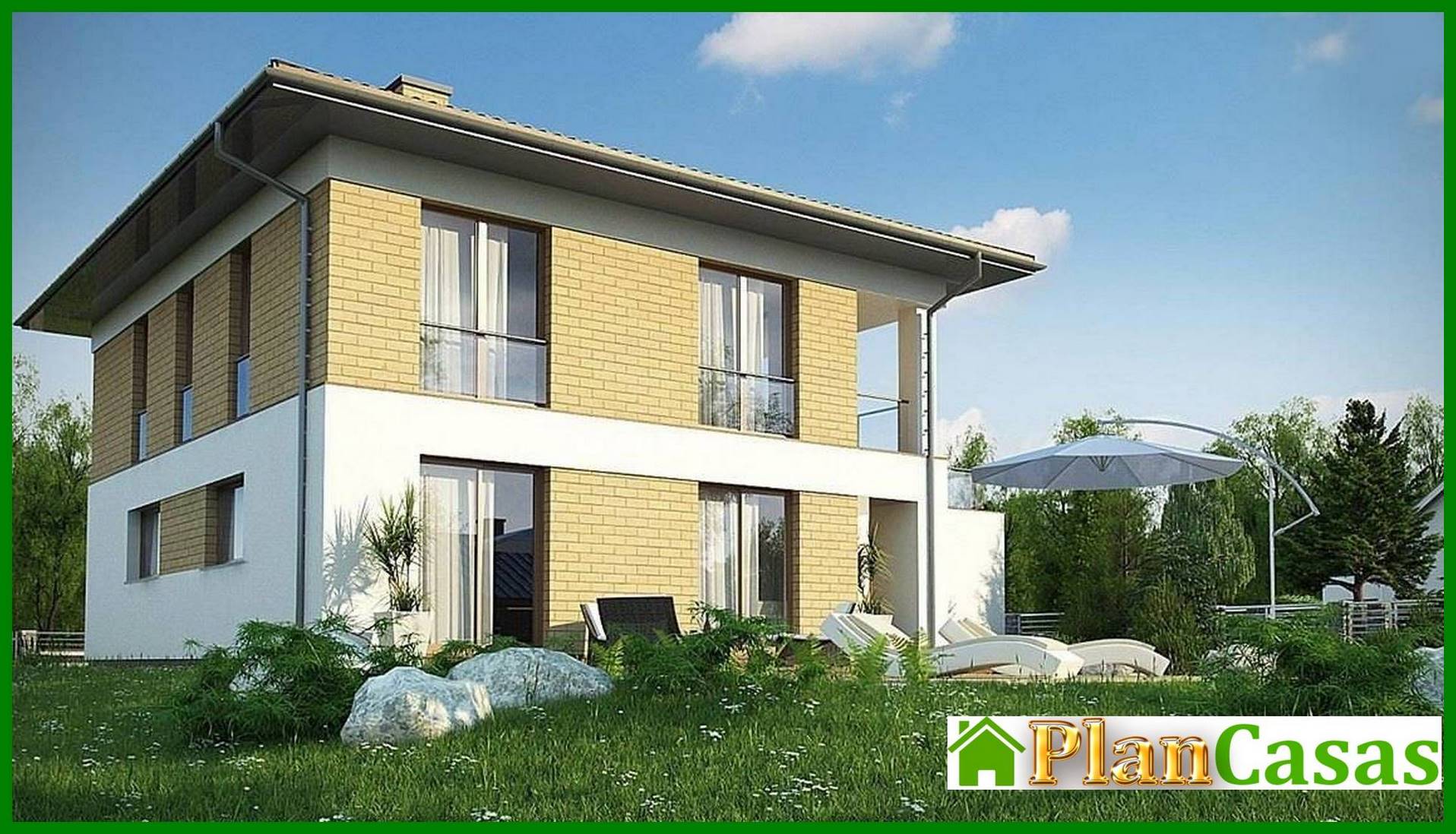 Visualization gallery - Small two-story cottage with an extension garage