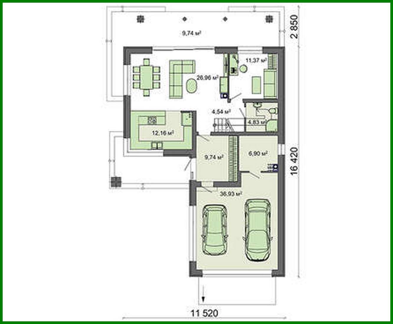 Visualization gallery - Beautiful two-story house with a garage for two cars
