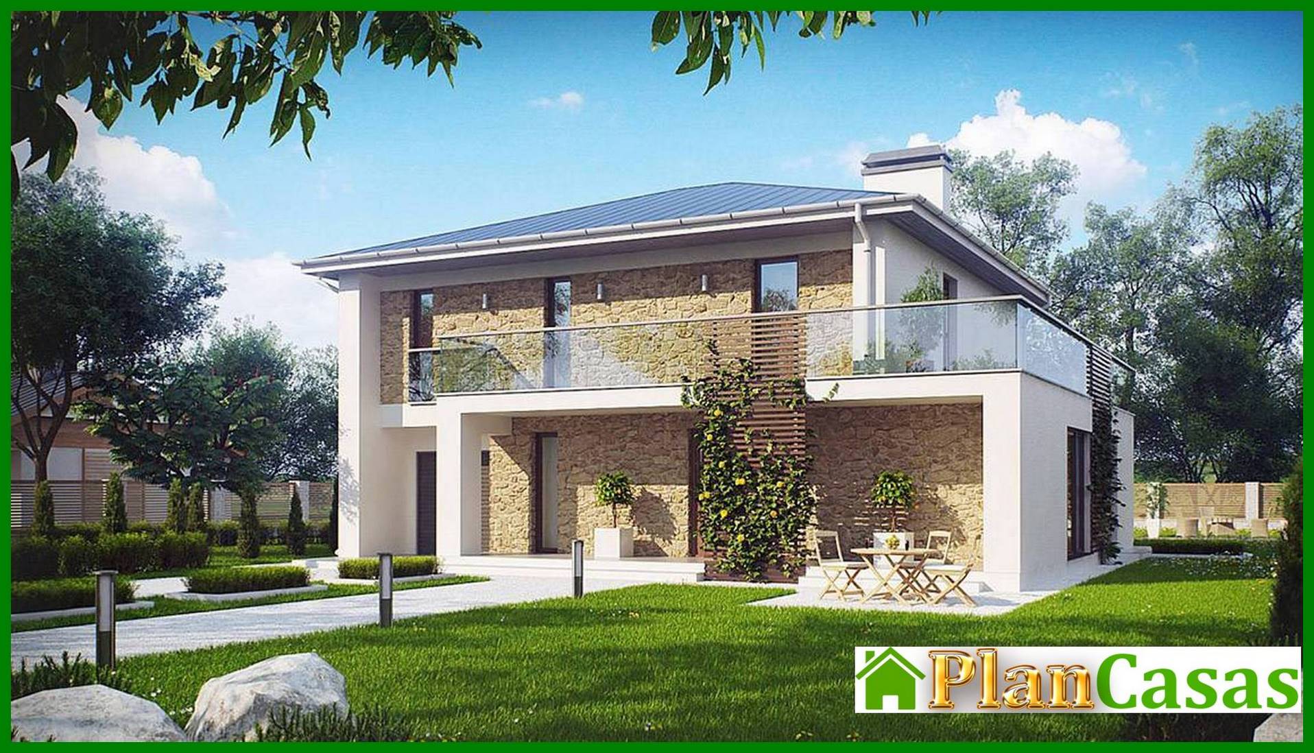 Visualization gallery - Two-story house with a spacious terrace