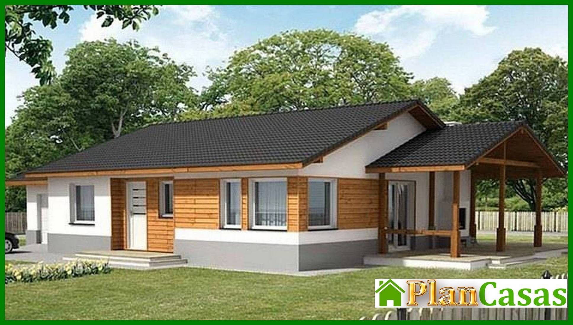 One-floor Three-Bedroom Cottage house plan