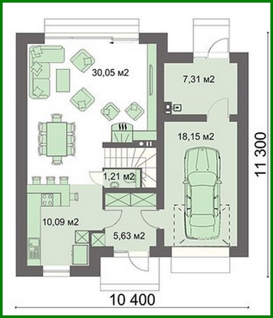 Visualization gallery - Stylish mansion with kitchen studio and garage