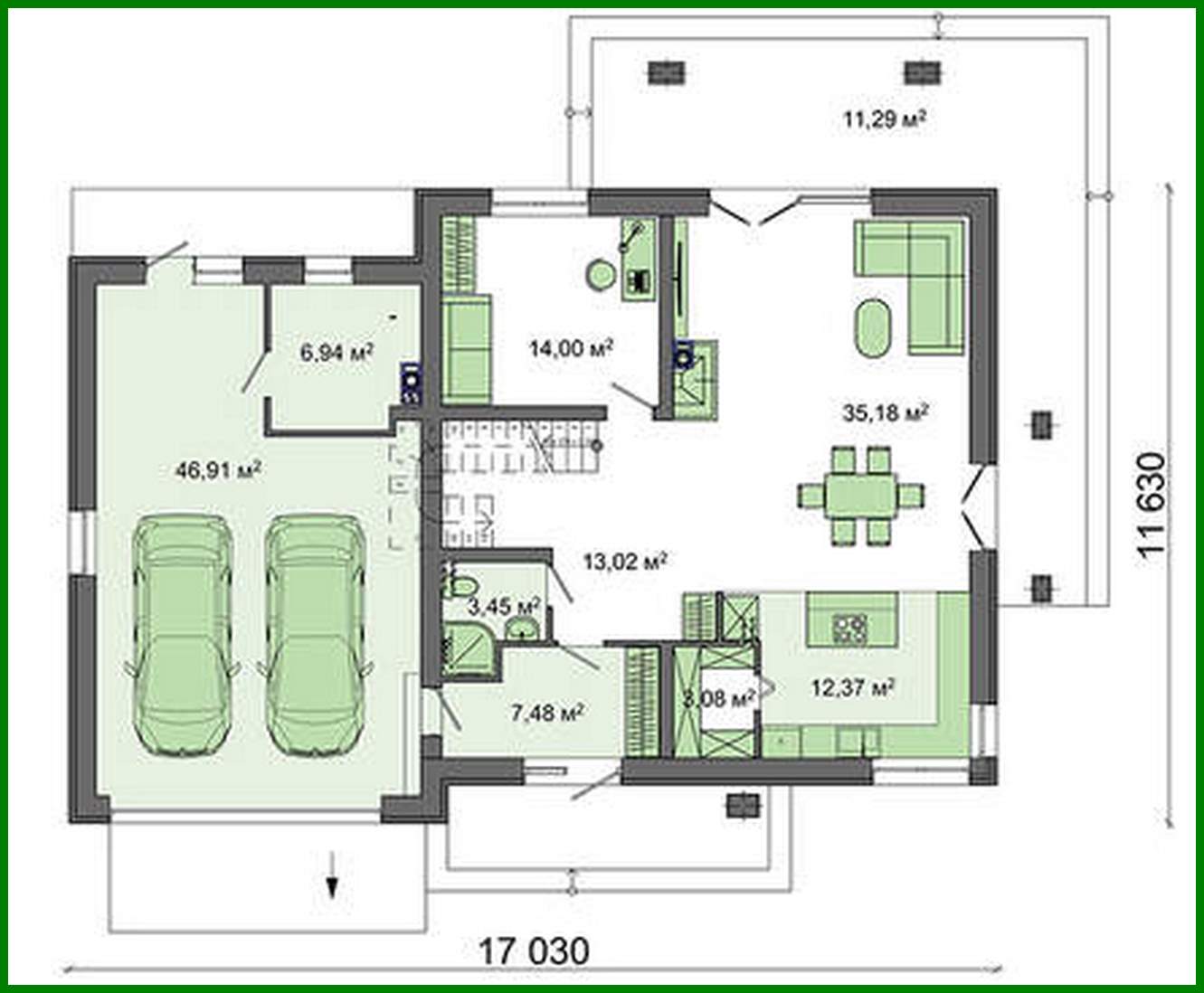 Visualization gallery - Five-bedroom townhouse with spacious garage